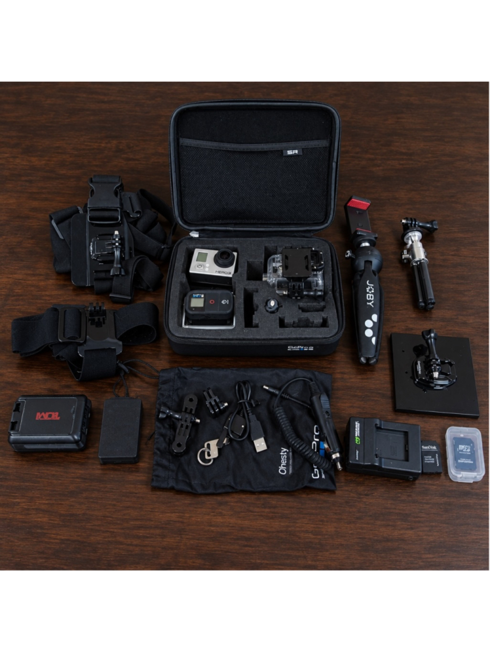 ULTRA GO-PRO HERO 3 ACTION BUNDLE + JOBY GORILLAPOD TRIPOD & CHEST/HEAD MOUNTS